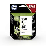 HP 350-351 SD412EE, Negro y Tricolor, Cartuchos de Tinta Originales, Pack de 2,...